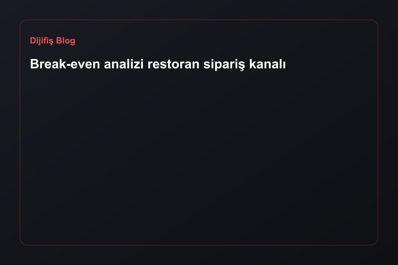 Break-even für den Bestellkanal