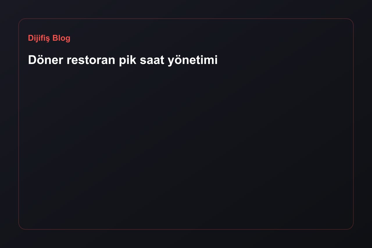 Stoßzeiten im Döner-Restaurant