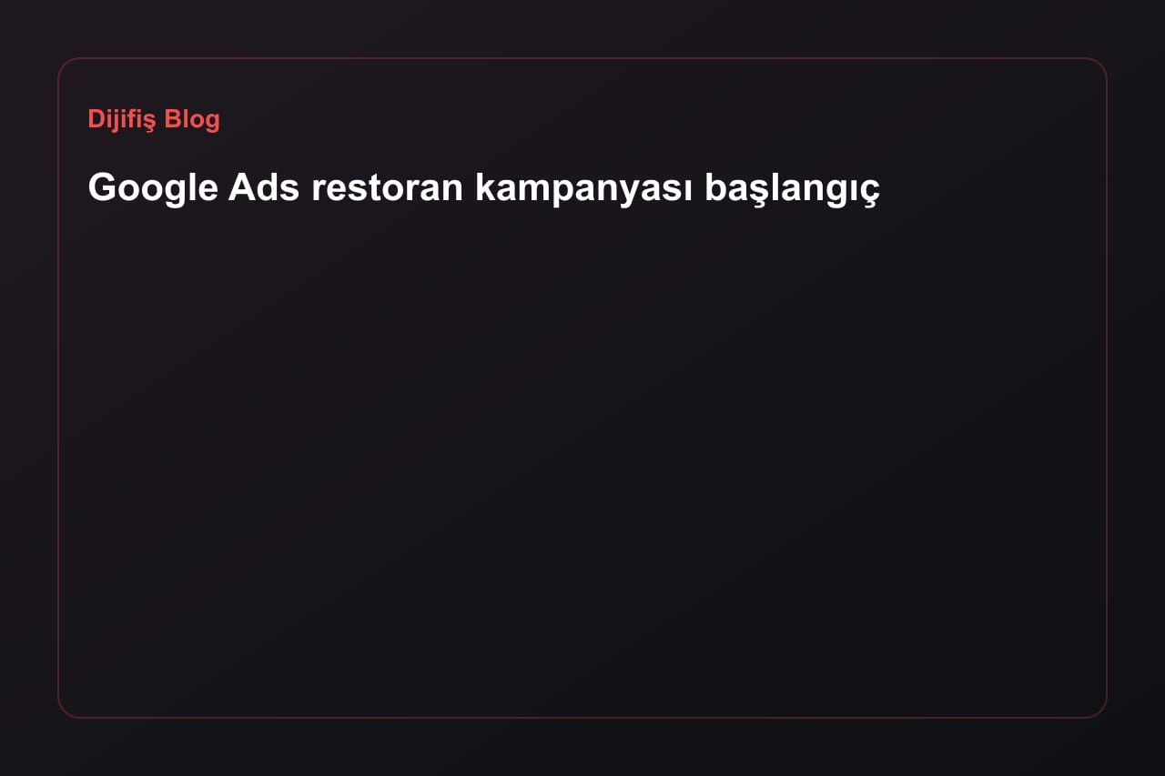 Google Ads für Restaurants starten