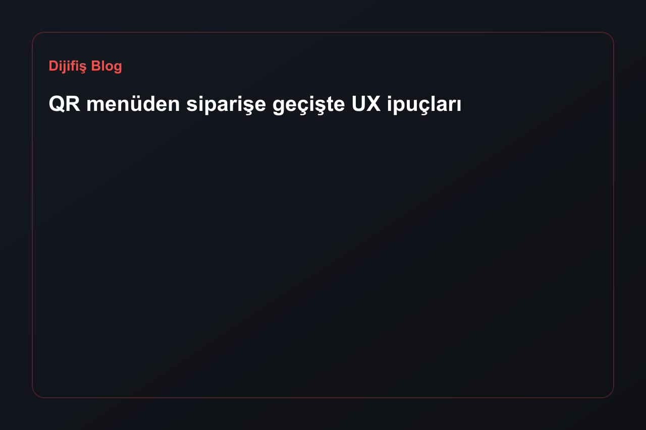 UX beim Wechsel von QR-Menü zu Bestellung
