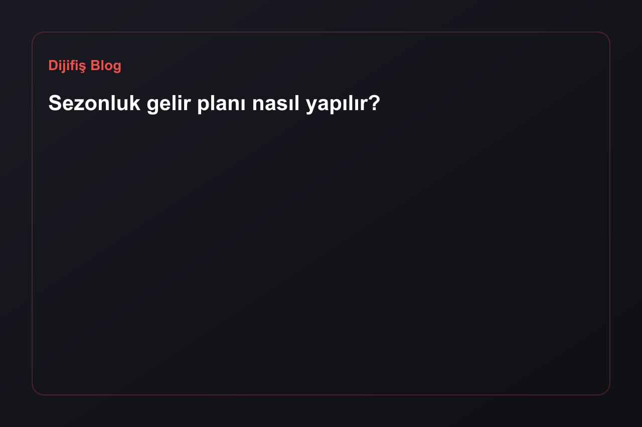 Saisonalen Umsatzplan erstellen