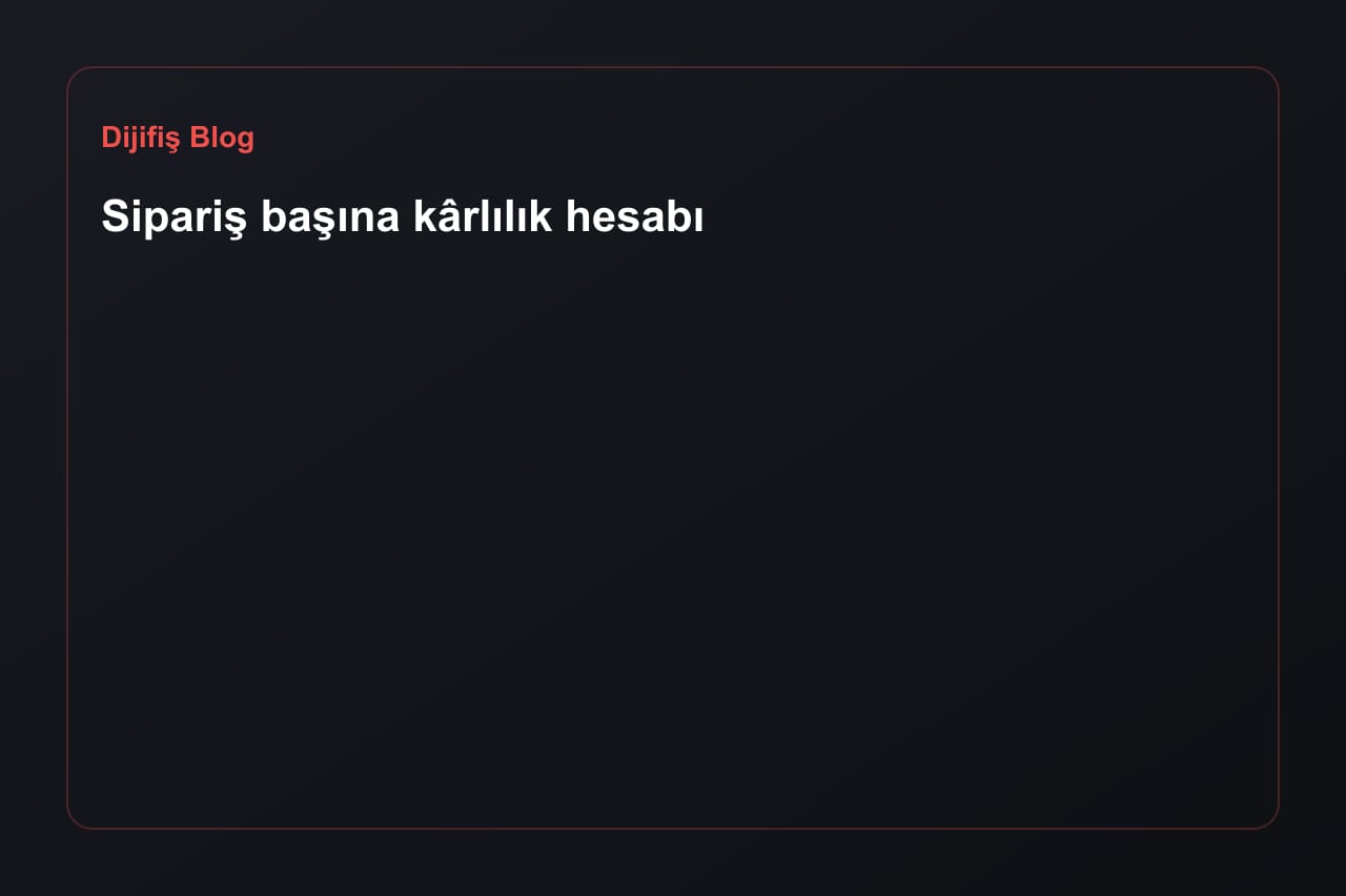 Profit pro Bestellung berechnen