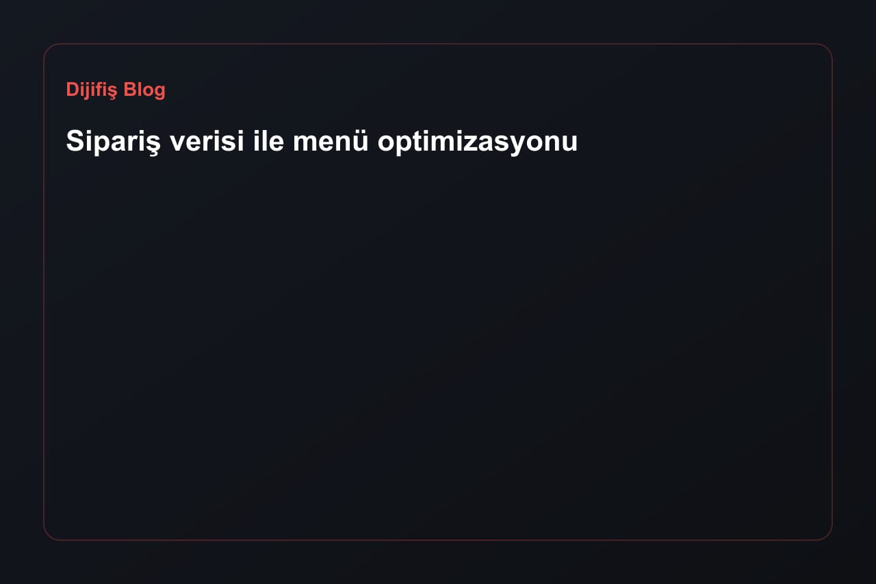 Menüoptimierung mit Bestelldaten