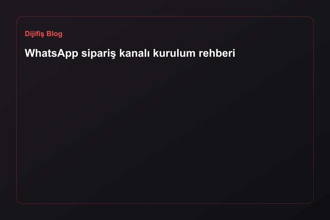 WhatsApp-Bestellkanal einrichten