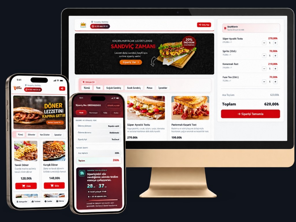 Döner-Bestellseite auf dem Handy