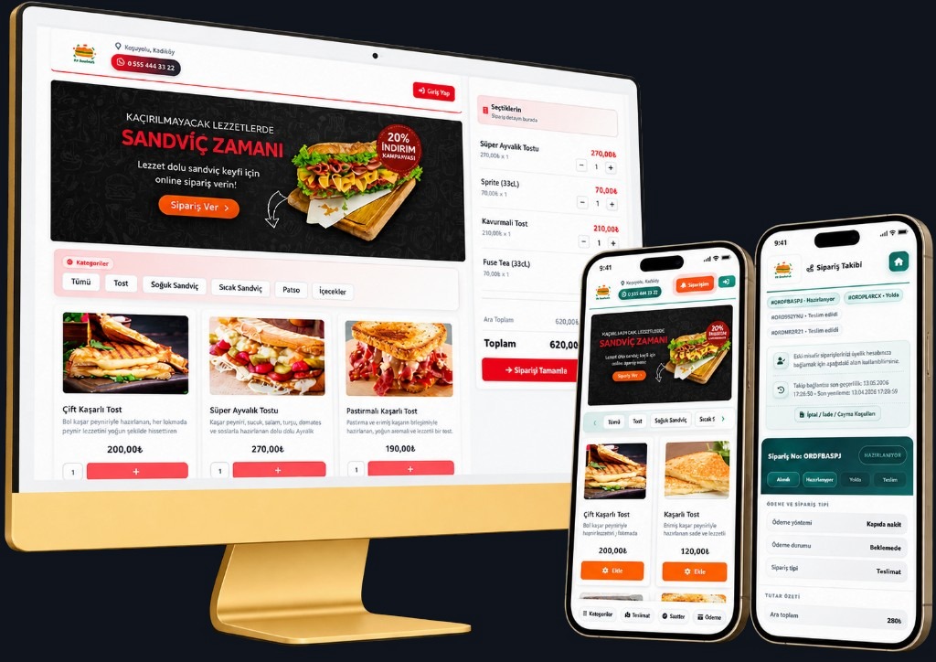 Streetfood-Bestellseite auf dem Handy