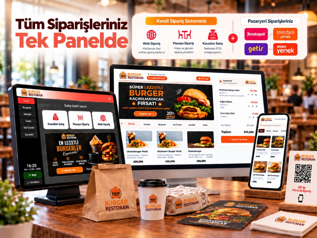 Alle Bestellungen in einem Panel: Web, Tisch, Kasse und Marktplatz-Integrationen