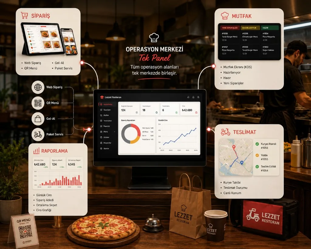 Aus einem Hub gesteuerter Restaurantbetrieb