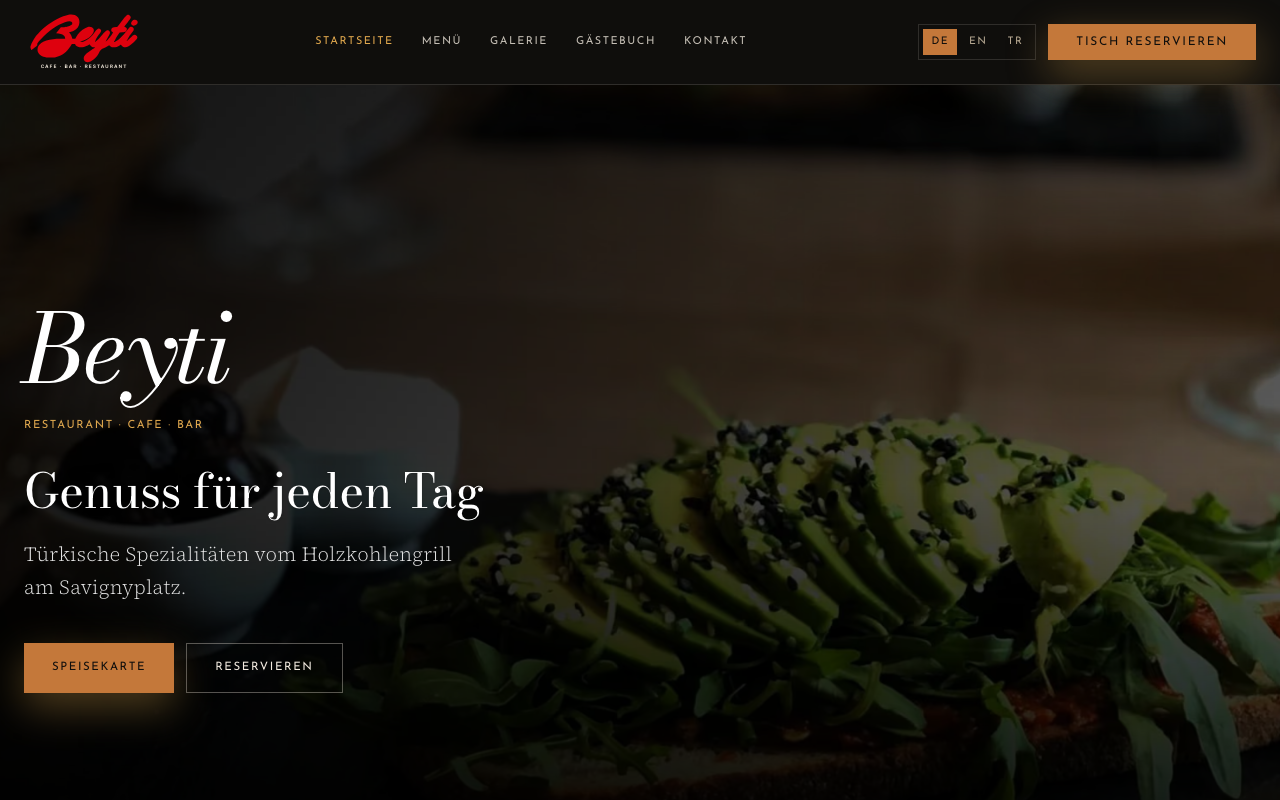 Beyti Berlin restoran web sitesi