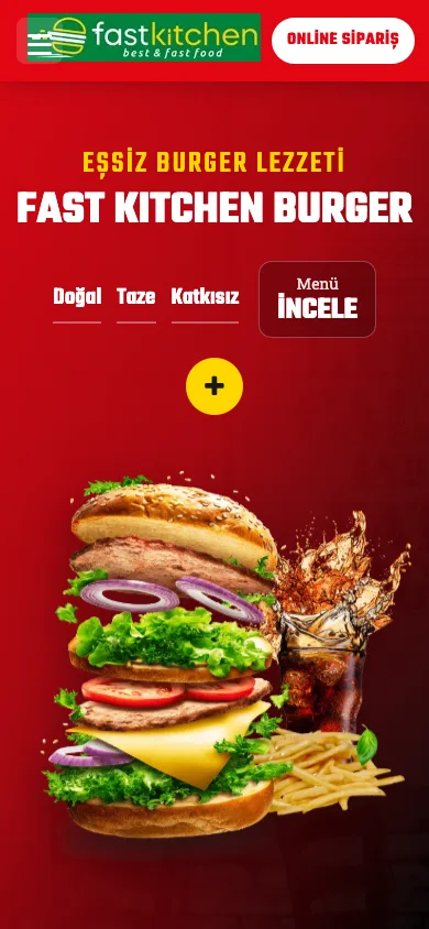 Fast Kitchen Restaurant-Website Mobilansicht